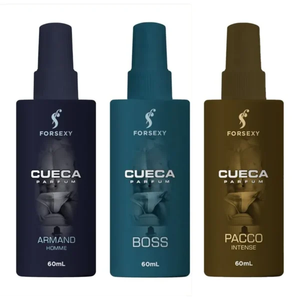 PERFUME AFRODISÍACO PARA CUECA FOR SEXY CUECA PARFUM SPRAY 60ML 3  FRAGRÂNCIAS