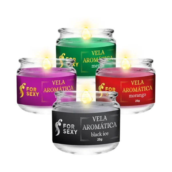 VELA AROMÁTICA AFRODISÍACA BEIJÁVEL FOR SEXY 4 AROMAS