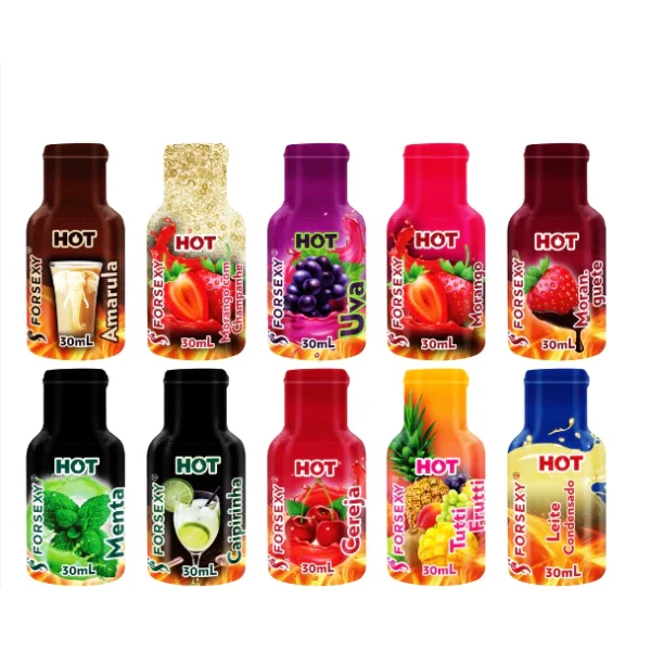 ÓLEO BEIJÁVEL TÉRMICO PARA MASSAGEM FOR SEXY HOT 30ML 18 SABORES