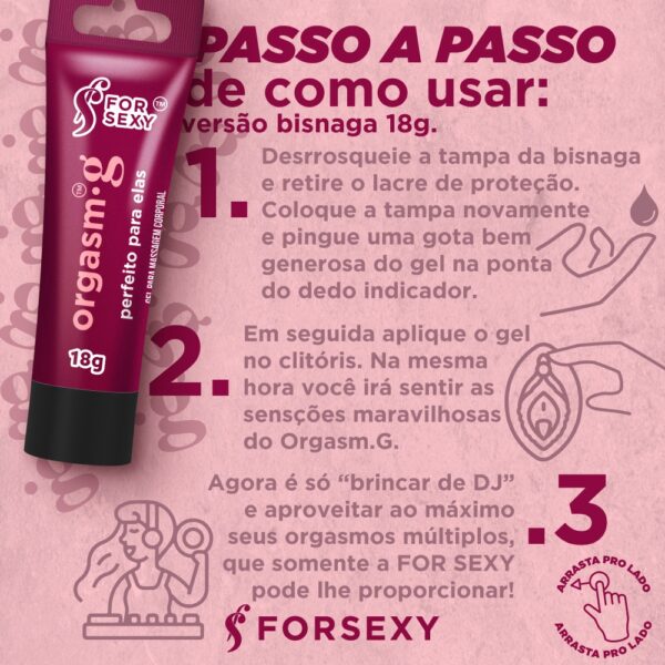 GEL EXCITANTE FEMININO TÉRMICO VIBRADOR FOR SEXY ORGASM.G 18G - Imagem 2