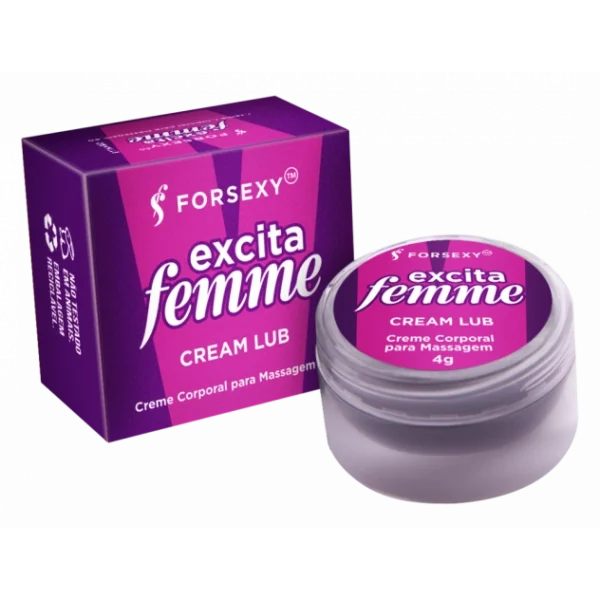 CREME LUBRIFICANTE POMADA EXCITANTE TÉRMICO VIBRADOR FEMININO FOR SEXY  EXCITA FEMME 4G - Imagem 2