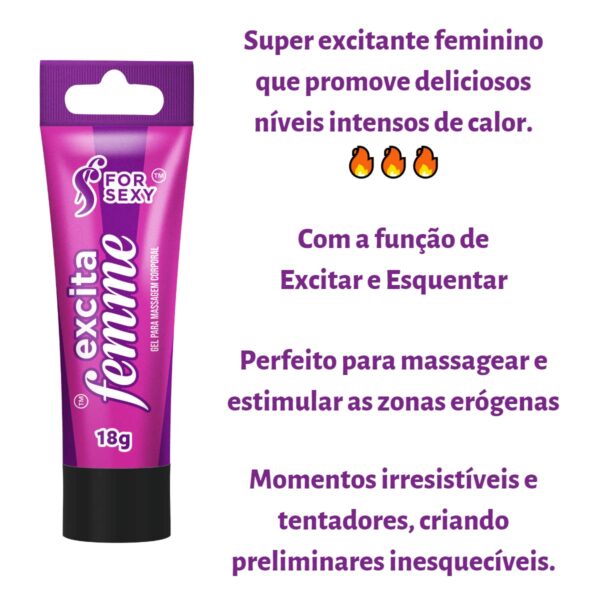 GEL EXCITANTE TÉRMICO VIBRADOR FEMININO FOR SEXY  EXCITA FEMME 18G