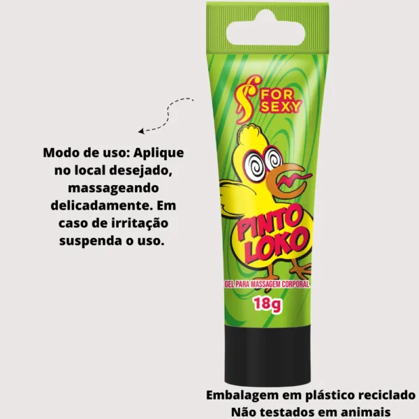 GEL EXCITANTE MASCULINO TÉRMICO VIBRADOR FOR SEXY PINTO LOKO 18G - Imagem 2