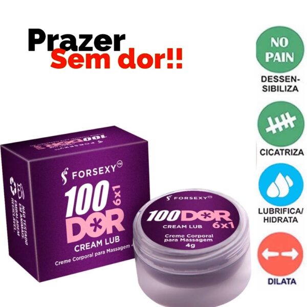 CREME LUBRIFICANTE POMADA DESSENSIBILIZANTE CICATRIZANTE PARA SEXO ANAL FOR SEXY 100DOR 6X1 4G - Imagem 5