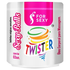 BOLINHAS EXPLOSIVAS GEL MULTIFUNCIONAL ESQUENTA ESFRIA FOR SEXY TWISTER 3 UNIDADES