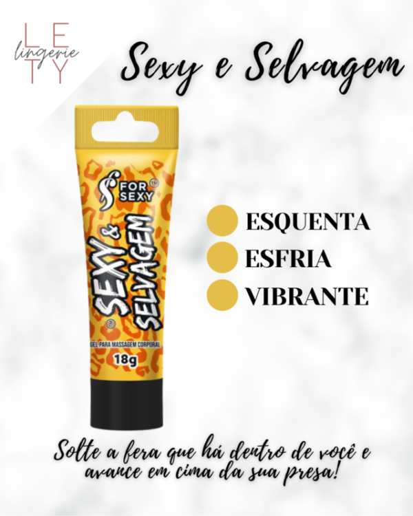 GEL MULTIFUNCIONAL MASSAGEM ESQUENTA ESFRIA FOR SEXY SEXY & SELVAGEM 18G - Imagem 3