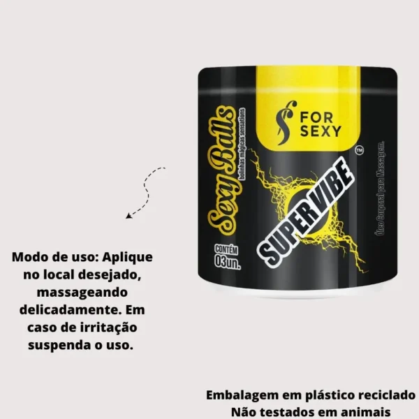 BOLINHAS EXPLOSIVAS GEL VIBRADOR LÍQUIDO TÉRMICO FOR SEXY SUPER VIBE HOT 3 UNDADES - Imagem 6