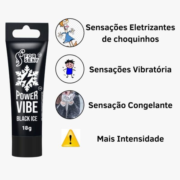 GEL VIBRADOR LÍQUIDO TÉRMICO FOR SEXY POWER VIBE BLACK ICE 18G - Imagem 2