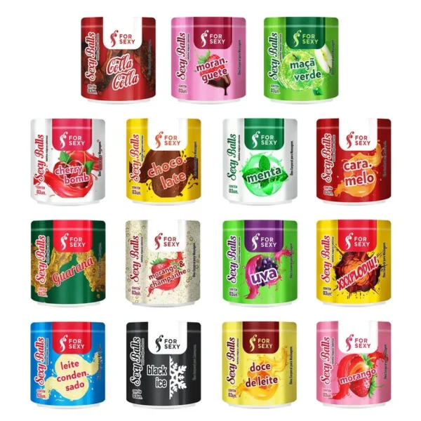 BOLINHAS EXPLOSIVAS GEL LUBRIFICANTE BEIJÁVEL FOR SEXY SEXY BALLS 3 UNIDADES 15 SABORES - Imagem 15