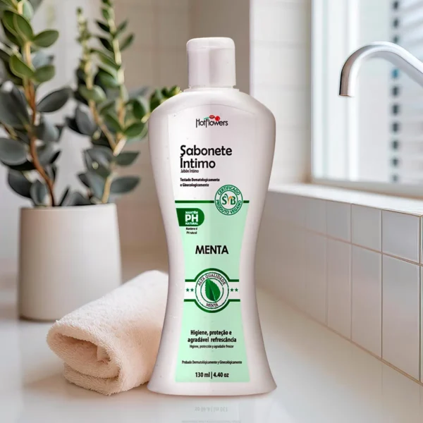SABONETE ÍNTIMO FEMININO HOT FLOWERS MENTA 130ML - Imagem 2