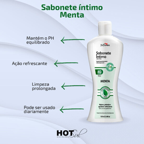 SABONETE ÍNTIMO FEMININO HOT FLOWERS MENTA 130ML