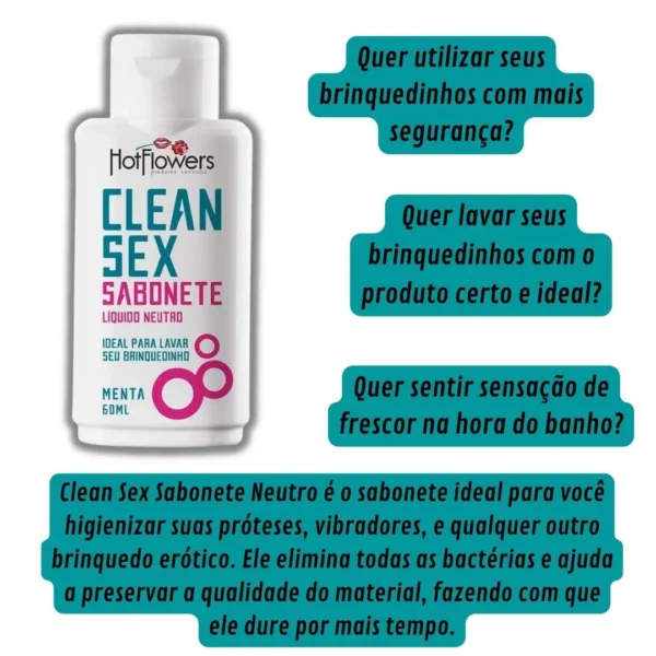 SABONETE HIGIENIZADOR PARA TOYS HOT FLOWERS CLEAN SEX 60ML - Imagem 3