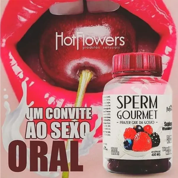 SUPLEMENTO SABORIZADOR DE GOZO HOT FLOWERS SPERM GOURMET 60 CÁPSULAS - Imagem 5