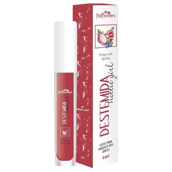 GLOSS LABIAL VOLUME E HIDRATAÇÃO SABORIZADO HOT FLOWERS 4ML 3 SABORES - Imagem 5