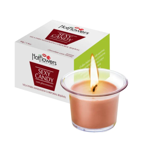 VELA PARA MASSAGEM BEIJÁVEL HOT FLOWERS SEXY CANDIES 40G - Imagem 5
