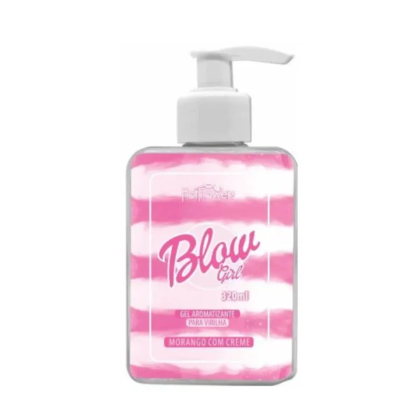 GEL AROMATIZANTE PARA VIRILHA HOT FLOWERS BLOW GIRL MORANGO COM CREME 320ML - Imagem 2