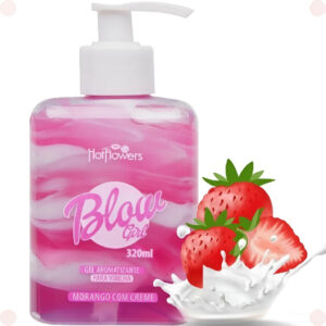 GEL AROMATIZANTE PARA VIRILHA HOT FLOWERS BLOW GIRL MORANGO COM CREME 320ML