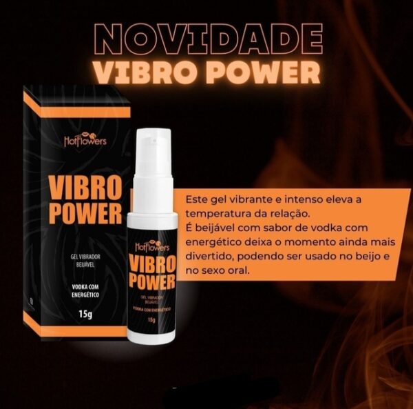 GEL BEIJÁVEL VIBRADOR HOT FLOWERS VIBRO POWER 15G VODKA COM ENERGÉTICO - Imagem 2