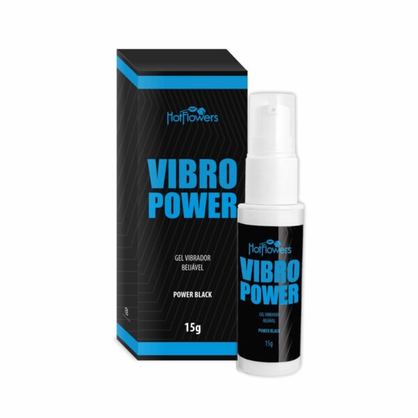 GEL BEIJÁVEL VIBRADOR HOT FLOWERS VIBRO POWER 15G POWER BLACK - Imagem 2