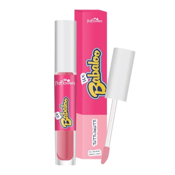 GLOSS LABIAL SABORIZADO HOT FLOWERS ICE BABALOO 4 SABORES - Imagem 5