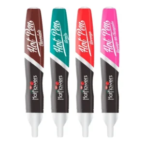 CANETA GEL BEIJÁVEL HOT FLOWERS HOT PEN 35G 4 SABORES