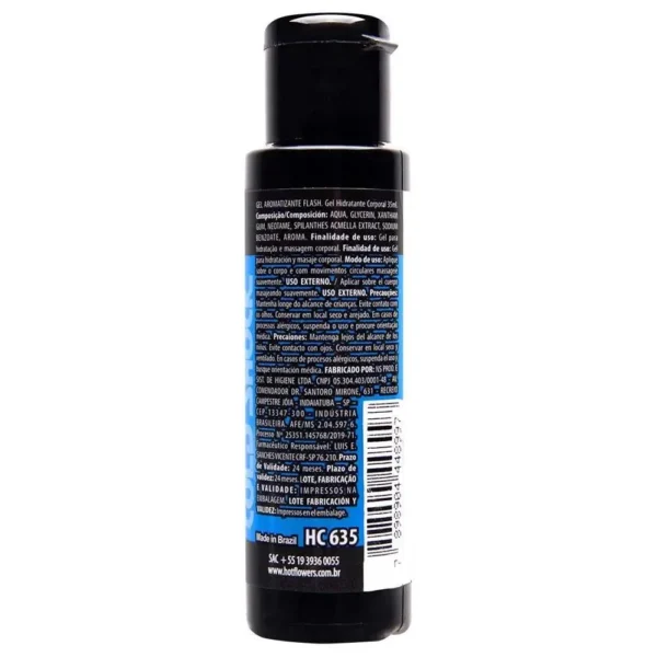 GEL PARA ORAL BEIJÁVEL SABORIZADO HOT FLOWERS FLASH MENTA EXTRA FORTE 35ML - Imagem 3