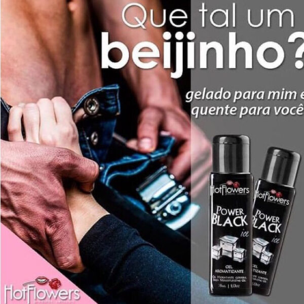 GEL PARA ORAL BEIJÁVEL SABORIZADO HOT FLOWERS POWER BLACK ICED GEL 35ML - Imagem 2