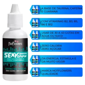 BEBIDA ENERGÉTICA HOT FLOWERS GOTAS DO DESEJO 15ML