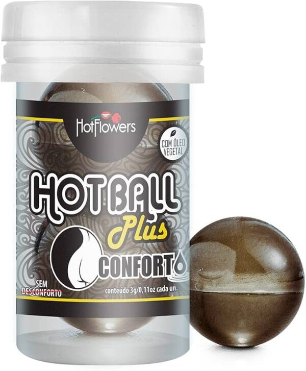 BOLINHAS EXPLOSIVAS GEL DESSENSIBILIZANTE ANAL HOT FLOWERS HOT BALL PLUS  CONFORTO 3G 2 UNIDADES - Imagem 2