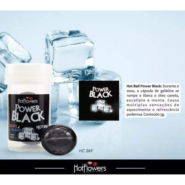 BOLINHAS EXPLOSIVAS GEL TÉRMICO MULTIFUNCIONAL VIBRADOR TÉRMICO HOT FLOWERS POWER BLACK 3G 2 UNIDADES - Imagem 5