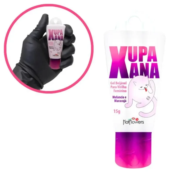 GEL BEIJÁVEL PARA VIRILHA FEMININA HOT FLOWERS XUPA XANA MELANCIA MARACUJÁ 18G - Imagem 4