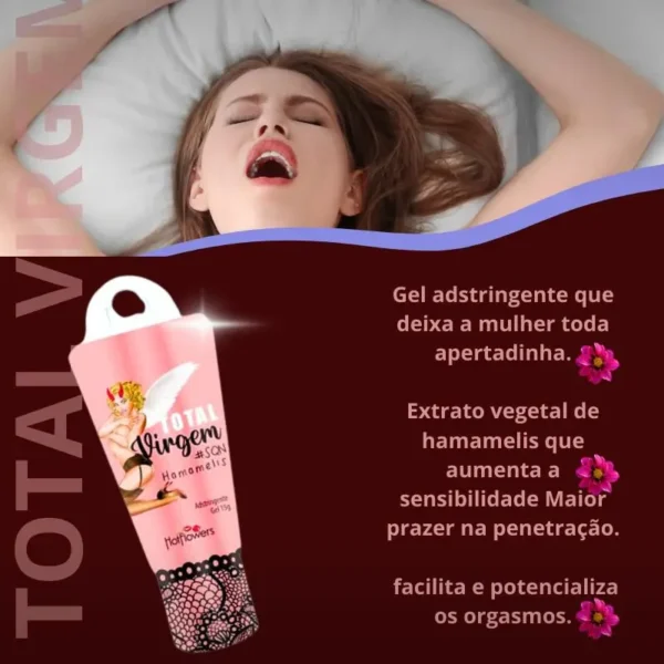 GEL EXCITANTE FEMININO ADSTRINGENTE HOT FLOWERS TOTAL VIRGEM 15G - Imagem 2