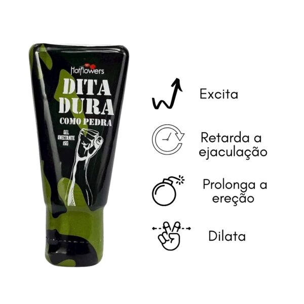 GEL EXCITANTE MASCULINO TÉRMICO VASODILATADOR HOT FLOWERS DITA DURA COMO PEDRA 15G - Imagem 5