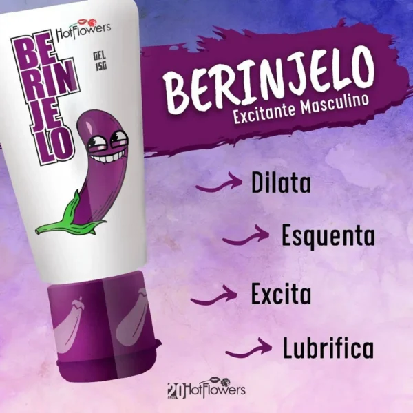 GEL EXCITANTE MASCULINO TÉRMICO VASODILATADOR HOT FLOWERS BERINJELO 15G - Imagem 4