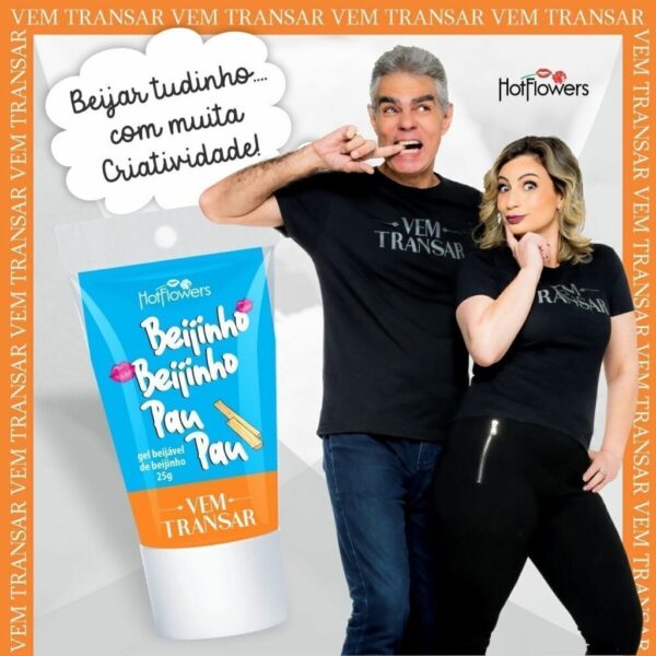 GEL PARA SEXO ORAL HOT FLOWERS LINHA ESCOLINHA DO PRAZER BEIJINHO BEIJINHO PAU PAU  15G BEIJINHO DE COCO - Imagem 5