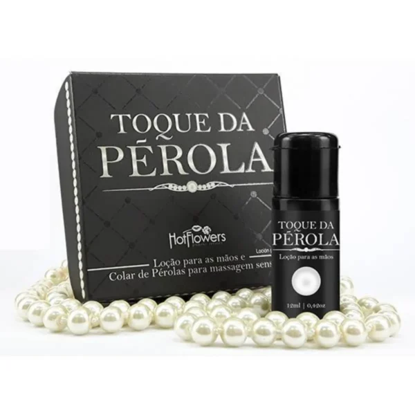 KIT MASSAGEM SENSUAL MASTURBAÇÃO FEMININO HOT FLOWERS KIT TOQUE PÉROLA COLAR + GEL 12ML