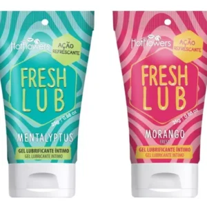 GEL EXCITANTE BEIJÁVEL UNISSEX SABORIZADO HOT FLOWERS FRESH LUB 25G 2 SABORES