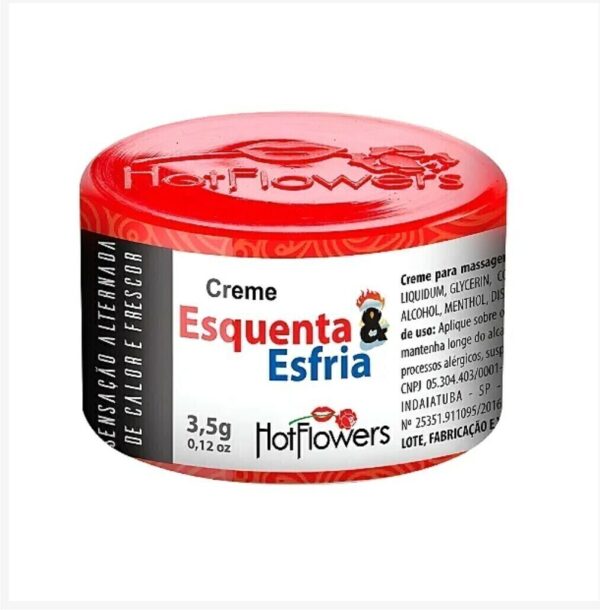 CREME EXCITANTE TÉRMICO POMADA À BASE D'ÁGUA HOT FLOWERS 3,5G ESQUENTA E ESFRIA