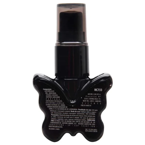 GEL BEIJÁVEL  ESTIMULANTE MASTURBADOR FEMININO HOT FLOWERS BUTTERFLY GEL 20G CEREJA - Imagem 3