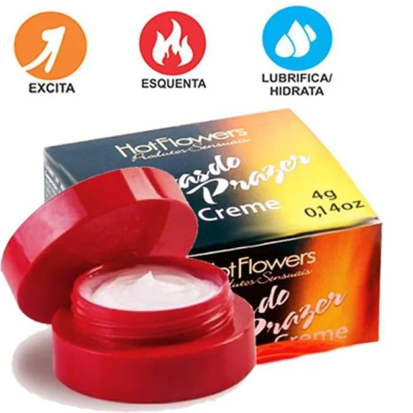 CREME ESTIMULANTE POMADA MASTURBADOR FEMININO TÉRMICO ESQUENTA HOT FLOWERS GOTAS DO PRAZER 4G
