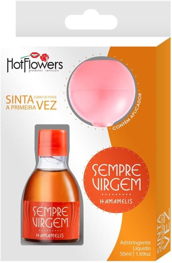 KIT HOT FLOWERS SEMPRE VIRGEM LÍQUIDO HAMAMELIS ÓLEO ADSTRINGENTE 50ML+ APLICADOR GINO DUCHA - Imagem 2