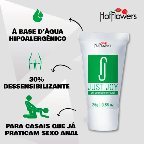 GEL PARA SEXO ANAL BEIJO GREGO HOT FLOWERS JUST JOY 25G - Imagem 3