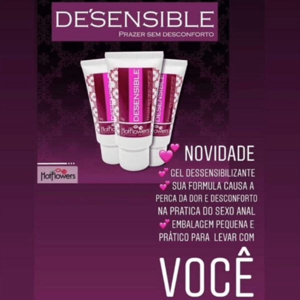 GEL DESSENSIBLIZANTE PARA SEXO ANAL HOT FLOWERS DESENSIBLE 18G - Imagem 4