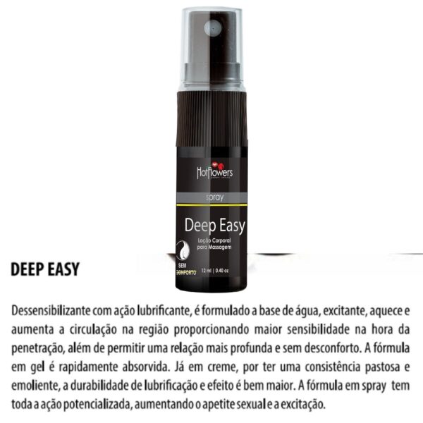 GEL DESSENSIBLIZANTE PARA SEXO ANAL HOT FLOWERS DEEP EASY SPRAY 12ML - Imagem 3