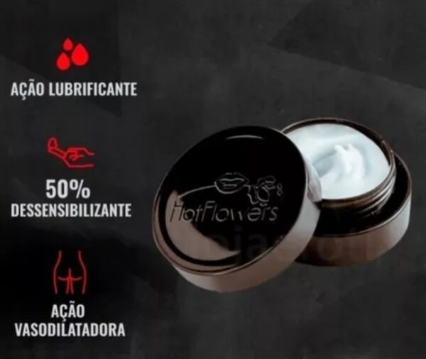 CREME DESSENSIBLIZANTE PARA SEXO ANAL HOT FLOWERS DEEP EASY POMADA 7G - Imagem 3