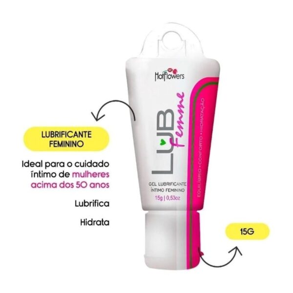 GEL LUBRIFICANTE FEMININO HOT FLOWERS LUB FEMME 15G - Imagem 2