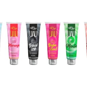 GEL LUBRIFICANTE BEIJÁVEL PARA MASSAGEM SENSUAL SOFT LOVE UAU 60ML 6 SABORES