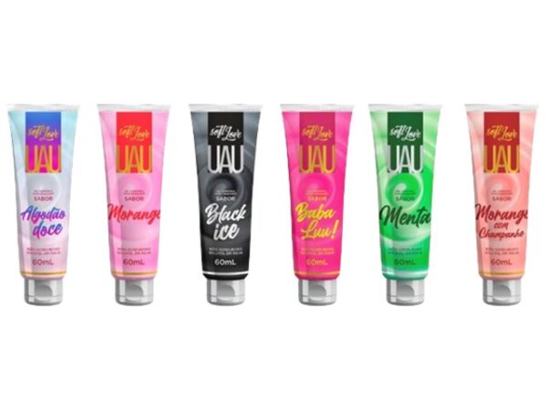 GEL LUBRIFICANTE BEIJÁVEL PARA MASSAGEM SENSUAL SOFT LOVE UAU 60ML 6 SABORES