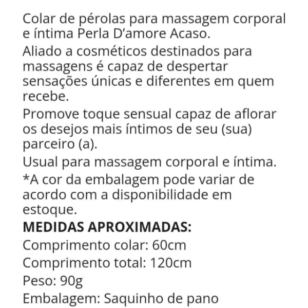 COLAR DE PÉROLAS PARA MASSAGEM SENSUAL SOFT LOVE PERLA AMORE - Imagem 3