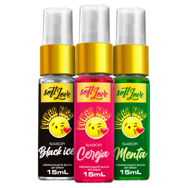 AROMARIZANTE BUCAL SOFT LOVE POWER KISS 15ML 3 SABORES